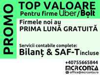 Conta online, SAFT, E-facturi B2C, Bilanț. Promo firme noi, Uber/Bolt.