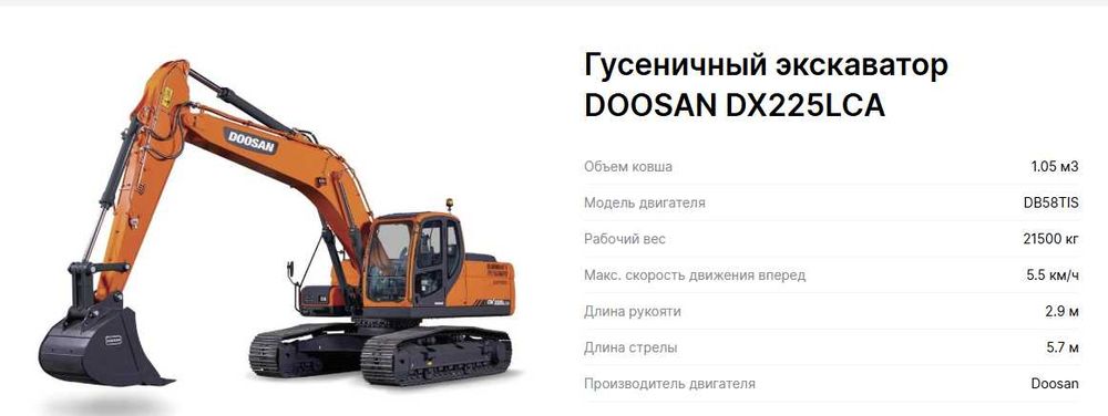 АРЕНДА !!! Сдаем в аренду Гусеничный экскаватор DOOSAN DX225LCA