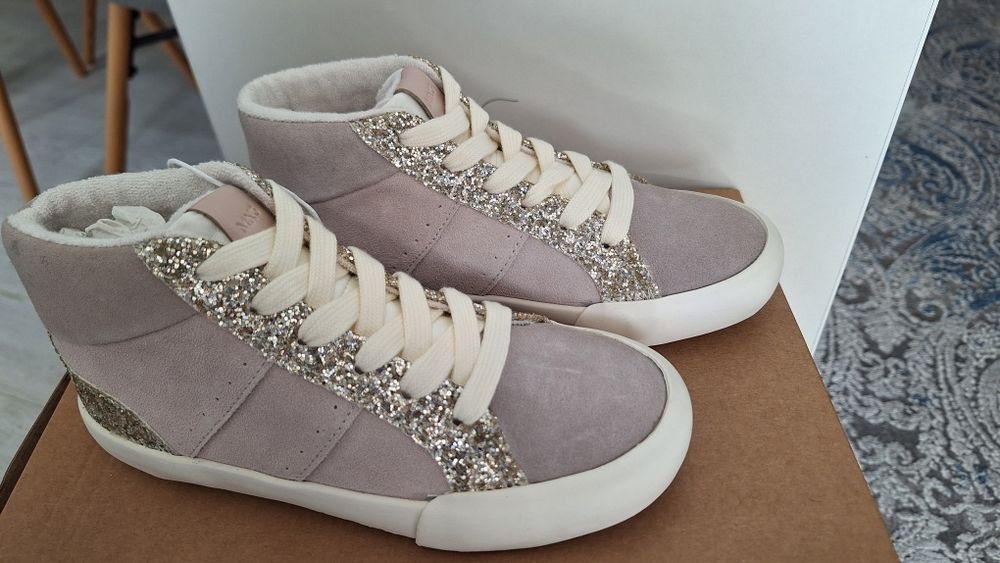 Кожени обувки MANGO, 31 номер