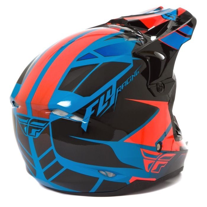 Шок цена!!! fly racing kinetic impulse blue black orange каска крос м