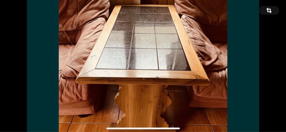 Masuta din stejar verde si negru&Masuta sticla negru pt. (living,hol).