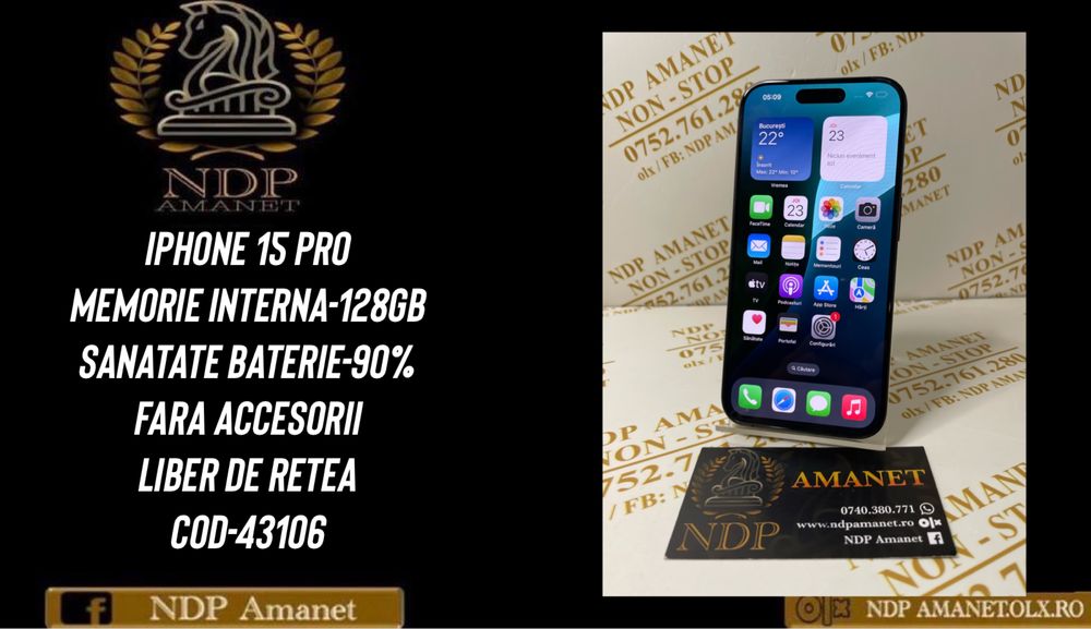 NDP Amanet Braila Iphone 15 Pro 128gb (43106)