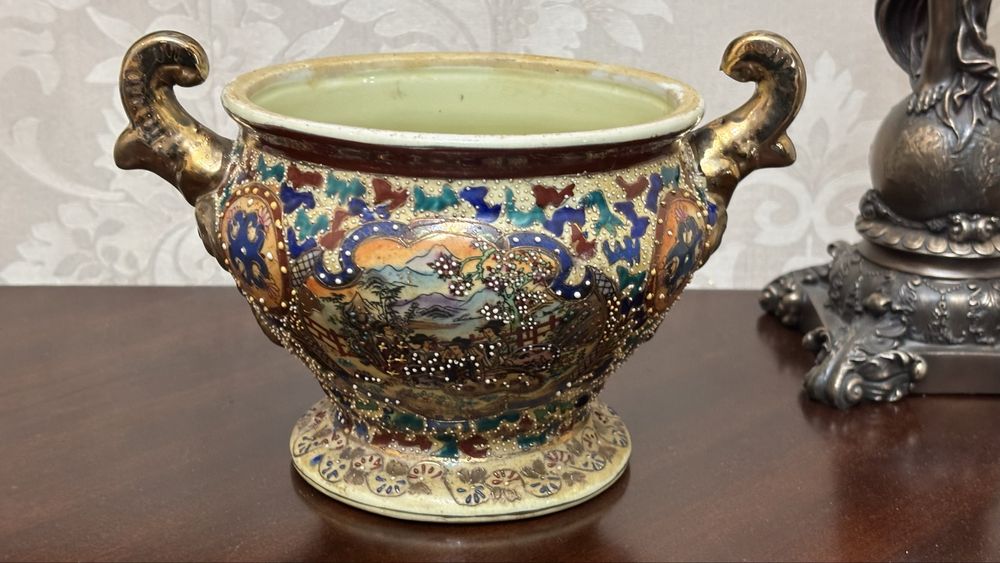 Vază Claisonne si vas decorativ japonez ,,Satsuma “