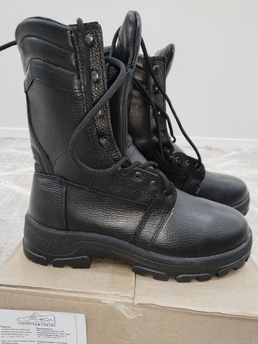 Берцы зимние.  Кожанные