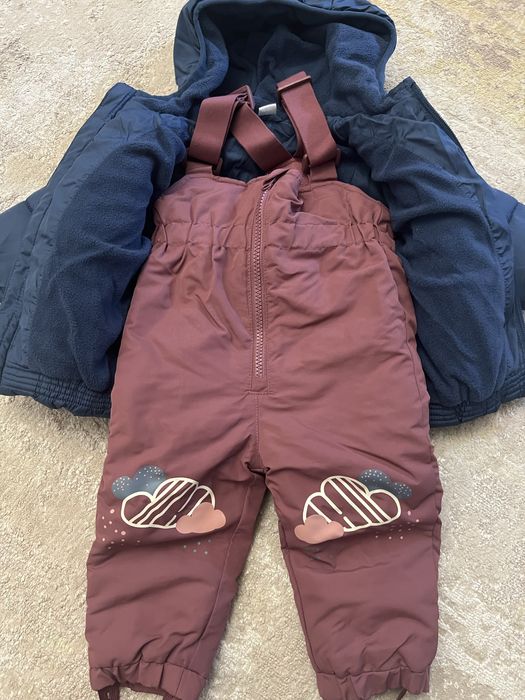 Salopeta de iarna cu geaca 9-12 luni