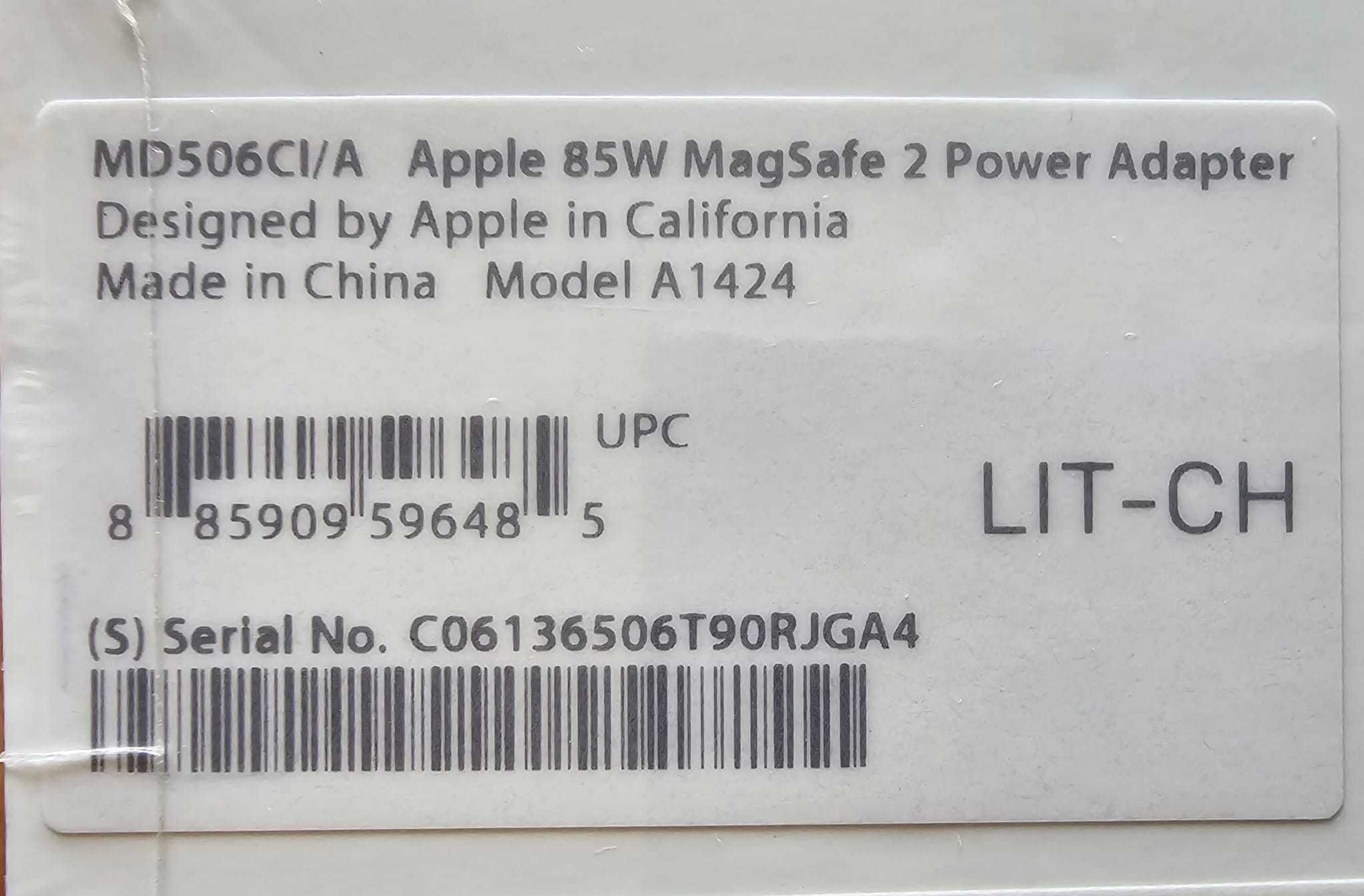 Incarcator Apple Power MagSafe 2, 85W, culoare alba, Sigilat.