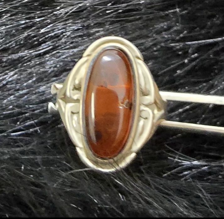 Inel argint 925 ,chihlimbar natural