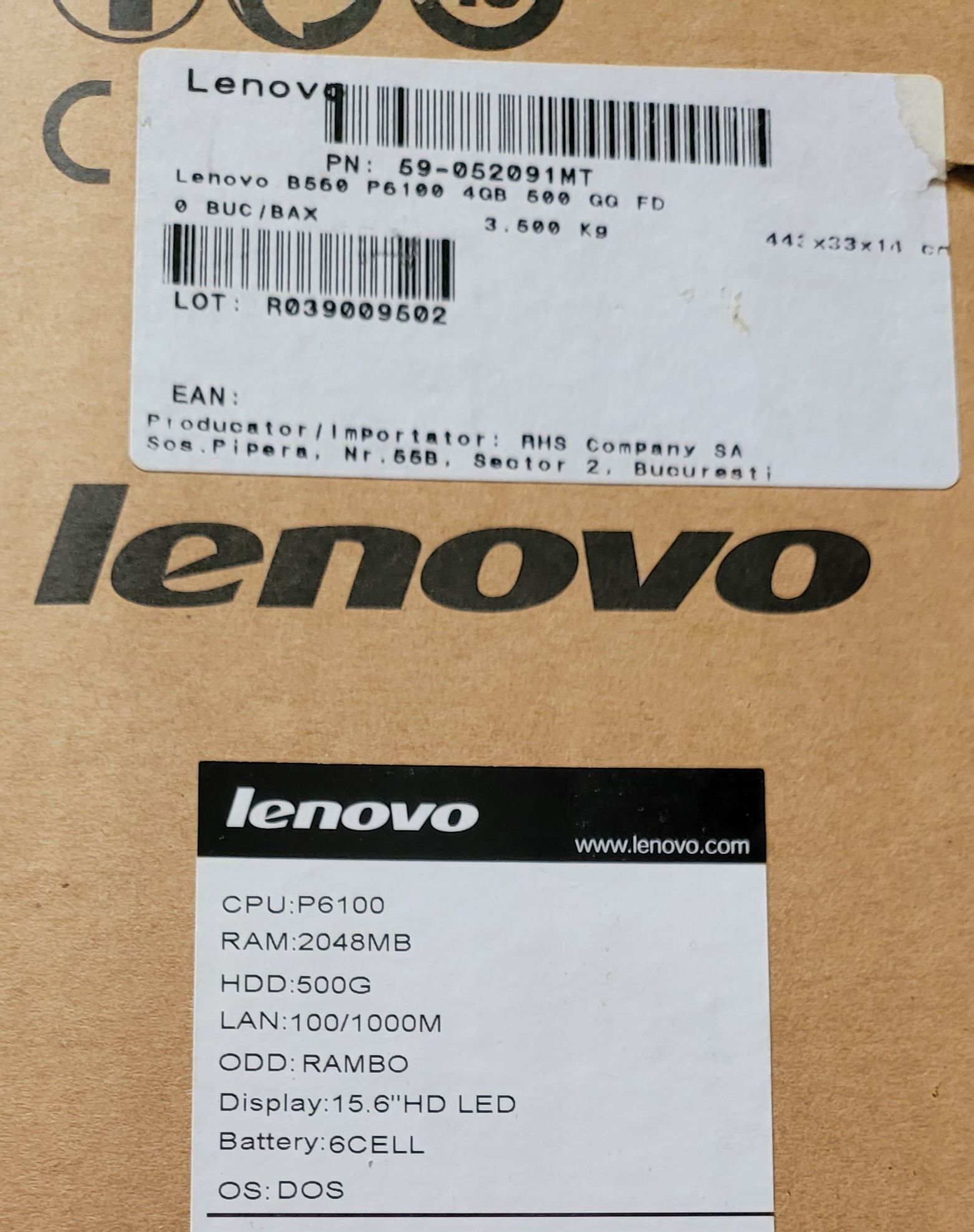 Laptop Lenovo B560, CPU P6100, 4GB RAM, 250GB HDD