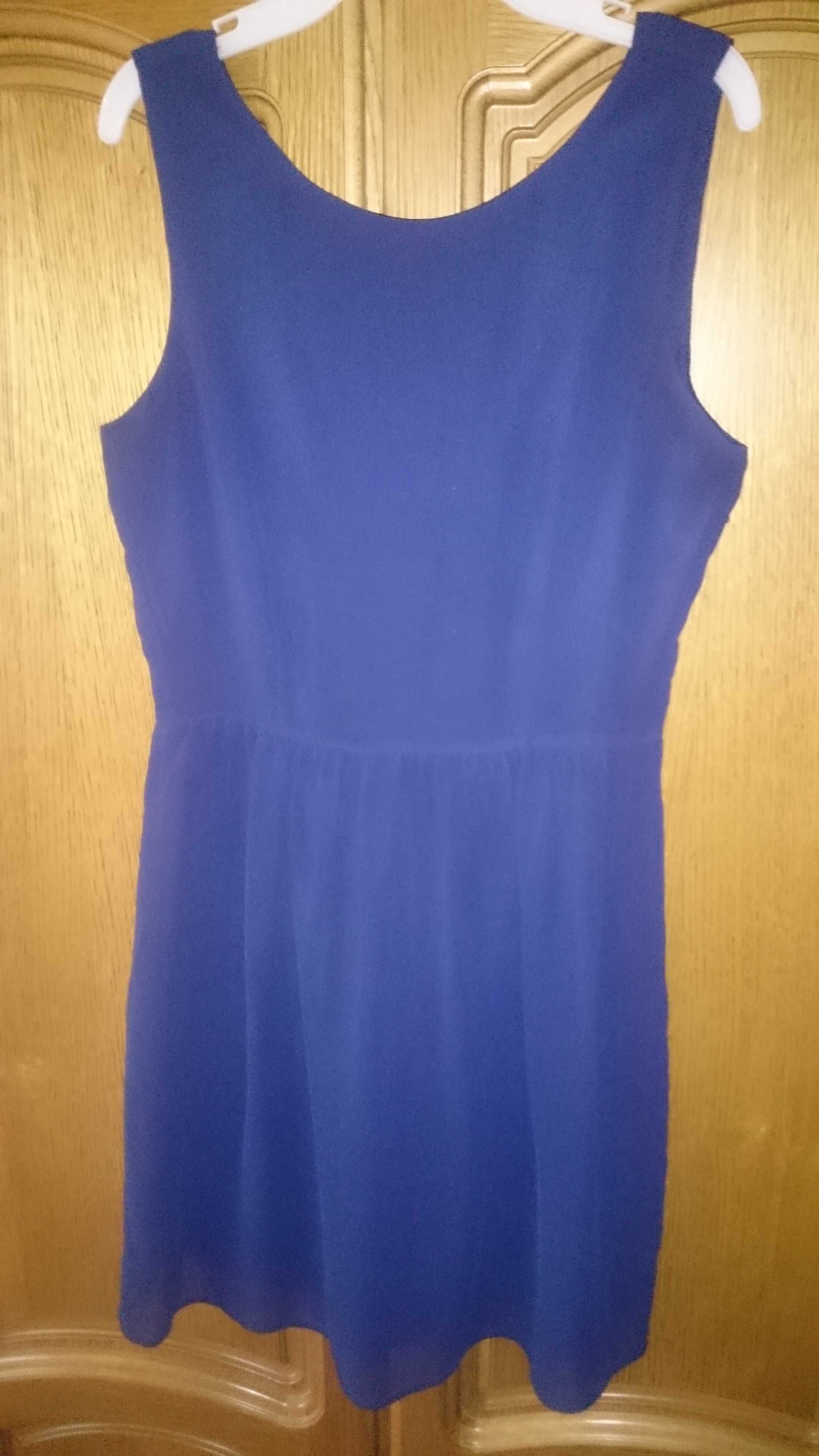 Rochie voal dublu bleumarin