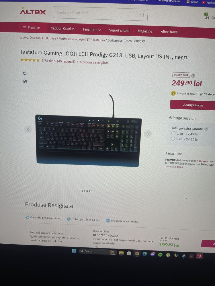 Tastatura Gaming Logitech G213