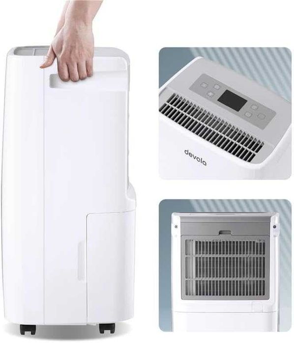 Devola 12 л/ден обезвлажнител и HEPA H13 пречиствател на въздух,DVH12L