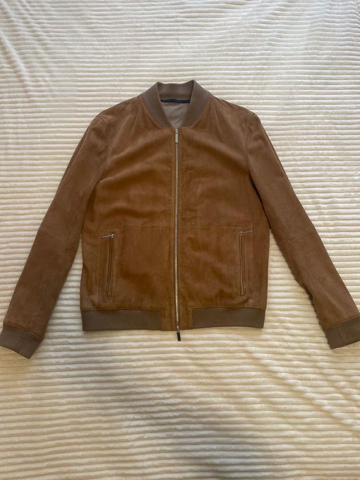 Hugo Boss Alfondo Suede Bomber jacket.