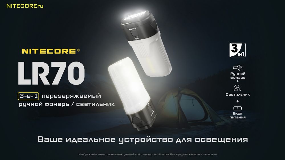 Продам оригинальный кемпинговый  фонарь Nitecore LR70