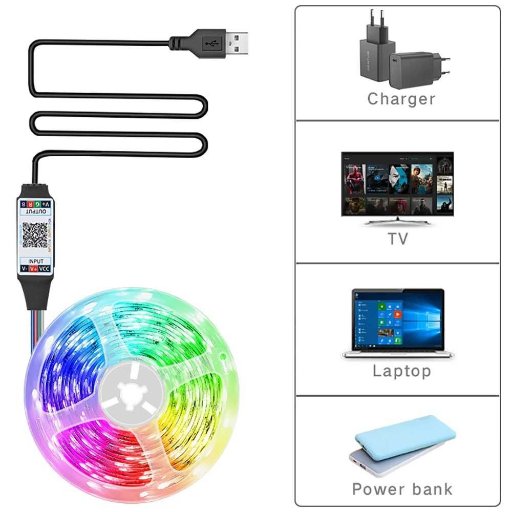 Гъвкава блутут LED лента телевизор RGB5050 Led Strip Light BT App 3м