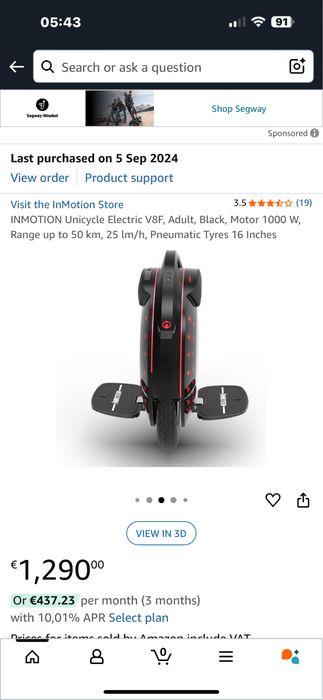 Monociclu    INMOTION  Electric V8F,