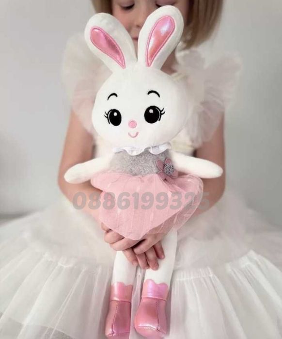 Плюшена играчка Зайче, 44см, Меко плюшено зайче