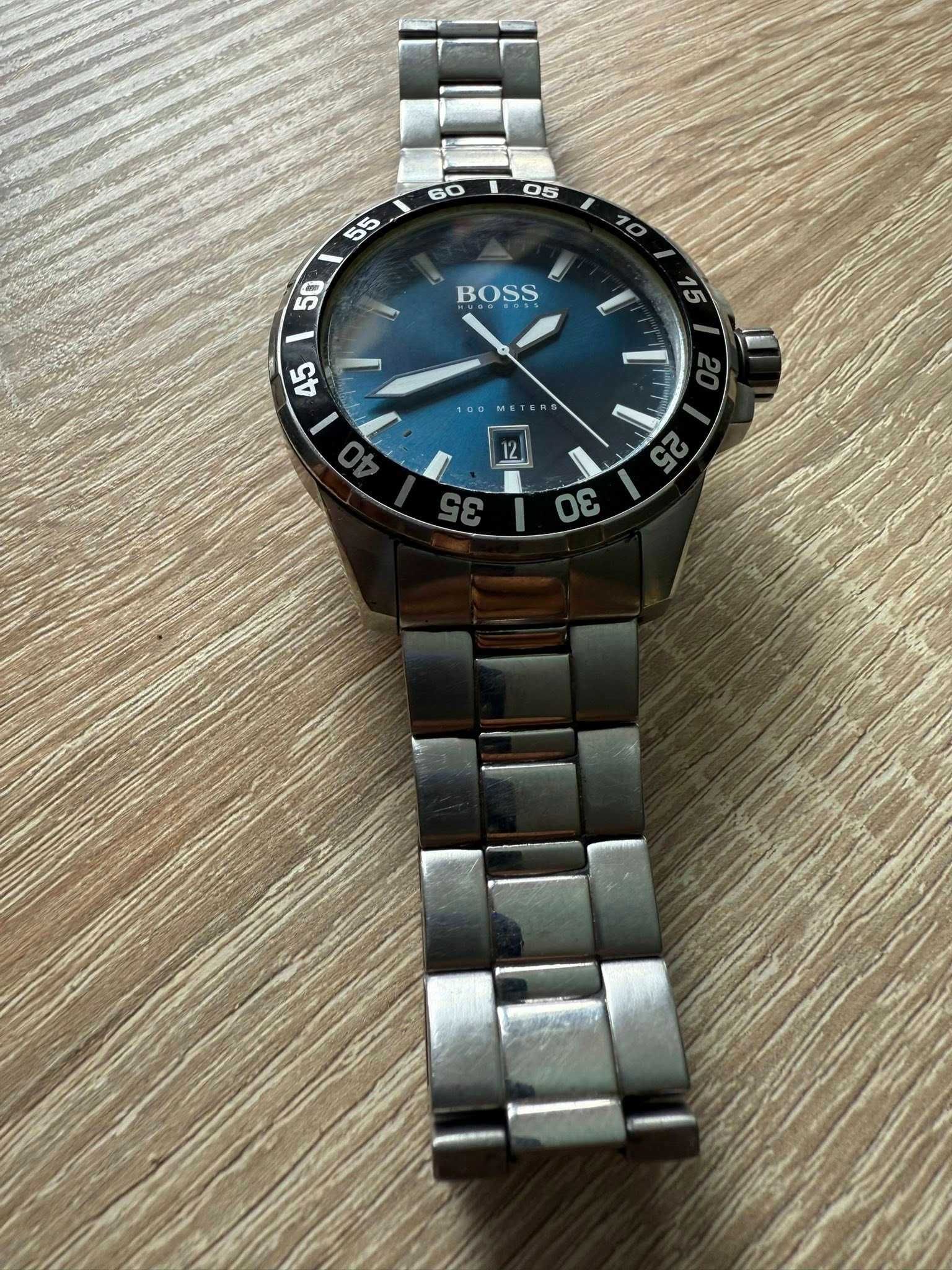 мъжки метален часовник Hugo Boss  100 meters deep ocean  bracelet