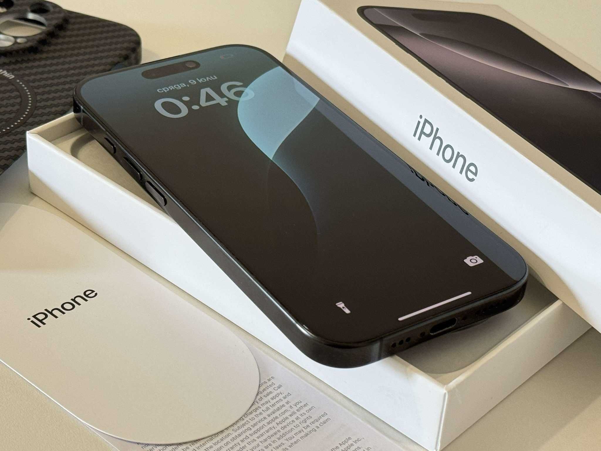 Бартер! Като Нов! 256GB iPhone 16 Pro E-Sim 94% Black Titanium (Черен)