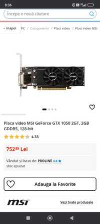 Placa video GeForce gtx 1050 2gt