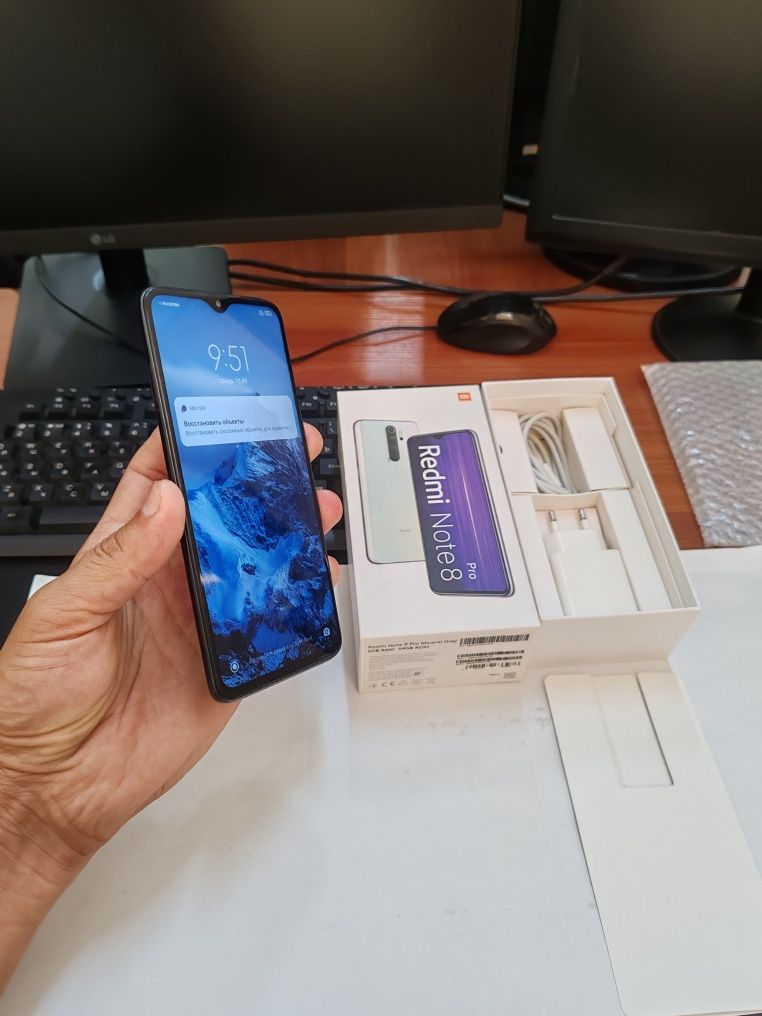 Redmi note 8pro 6/64gb(2022)ideal ochilmagan usta kurmagan aybi yuq