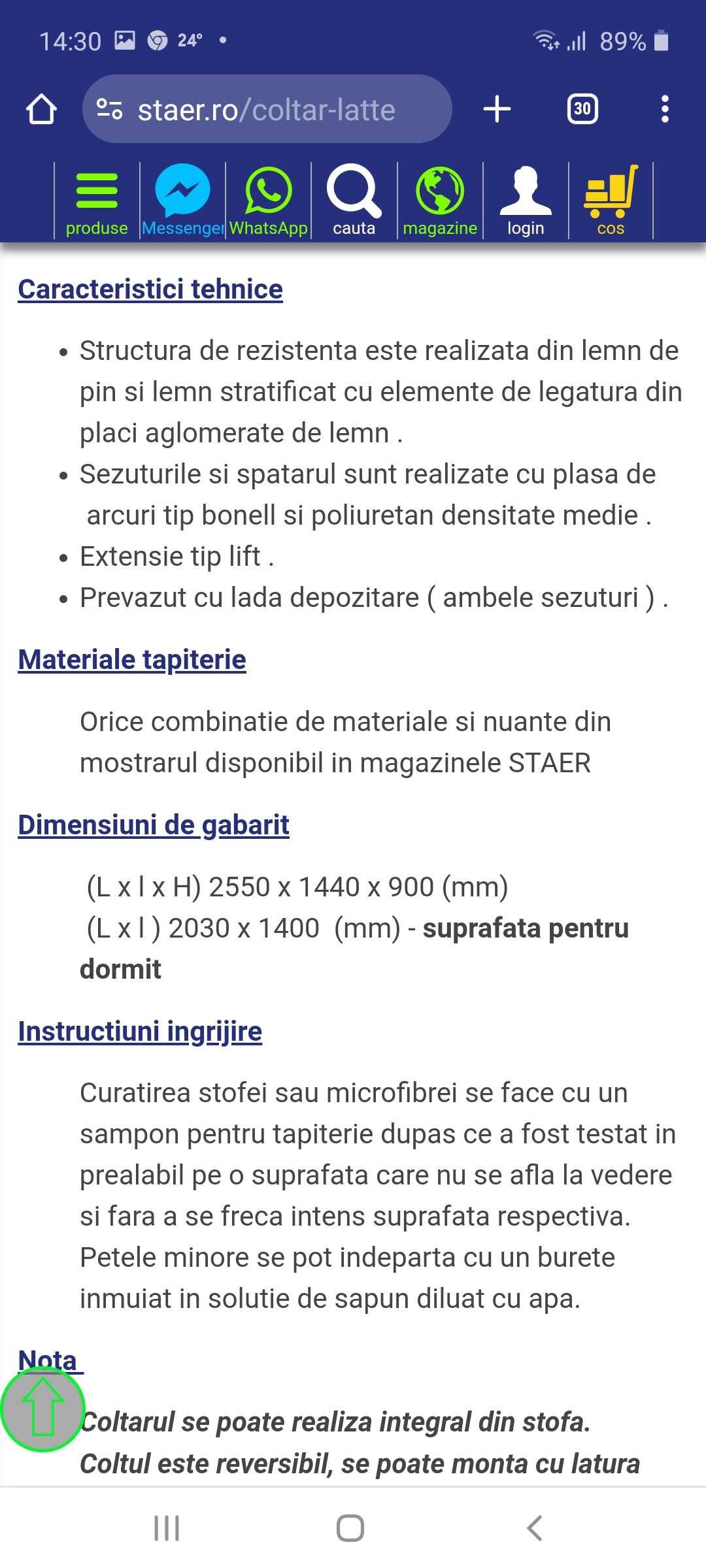 Coltar nou 2500 lei, pretul este fix nu se negociaza