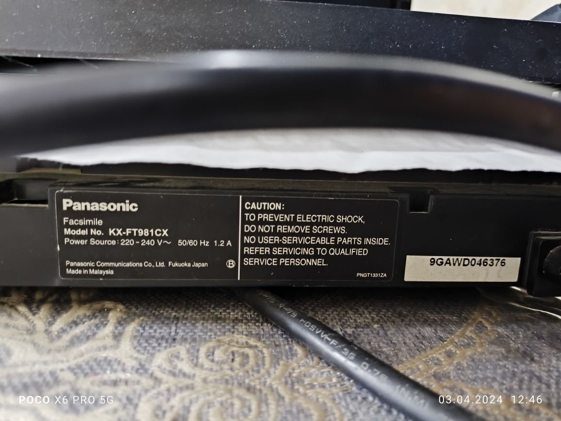 Panasonic Fax holati yaxshi