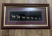 Картина с серебряными верблюдами