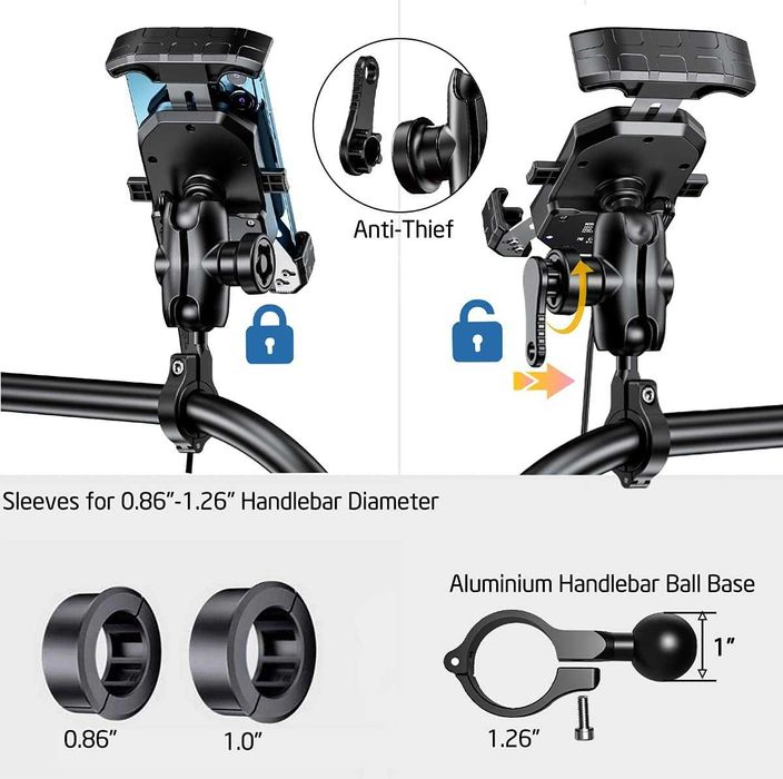 Suport telefon PM-01X, motocicleta, bicicleta, trotineta, waze, maps