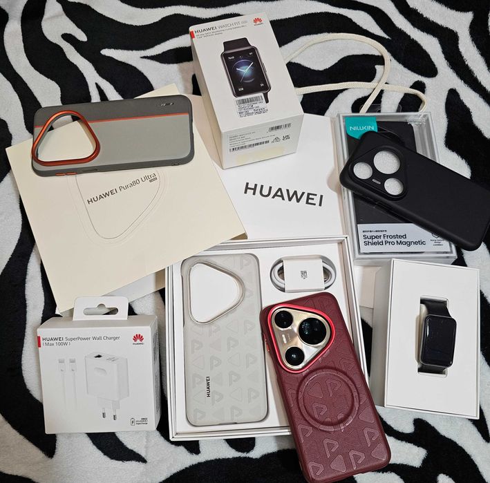 Vînd/Sc Huawei Pura 80 Ultra 16/512 GB  Prestige Gold ca NOU + diverse