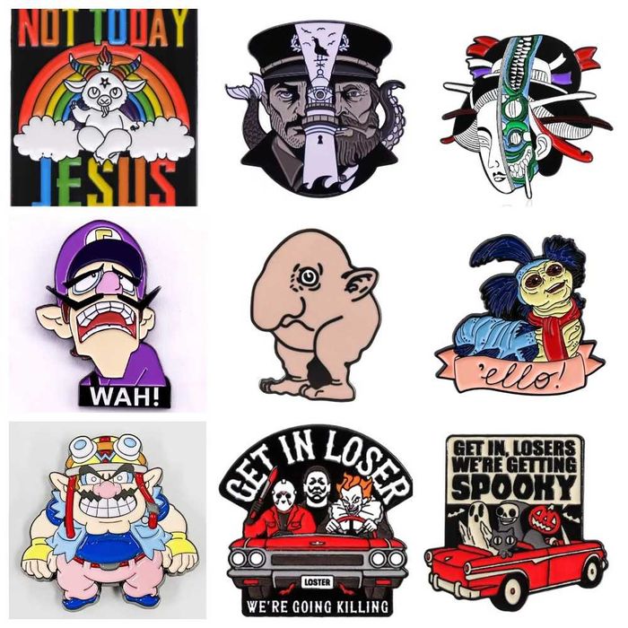 Броши-значки. Злодеи, монстры из фильмов и анимации