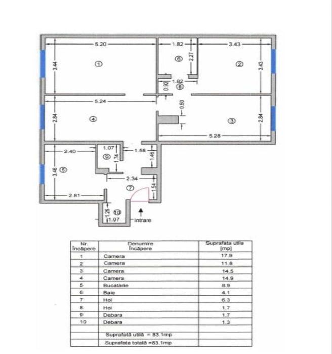 Apartament 4 camere zona centrala, Matasari-Gorj.  Pret negociabil !