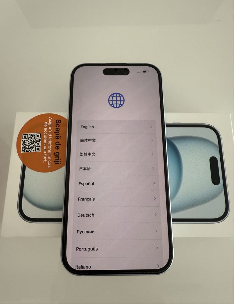 Iphone 15 blue 256gb inca in garantie vand urgent !!!