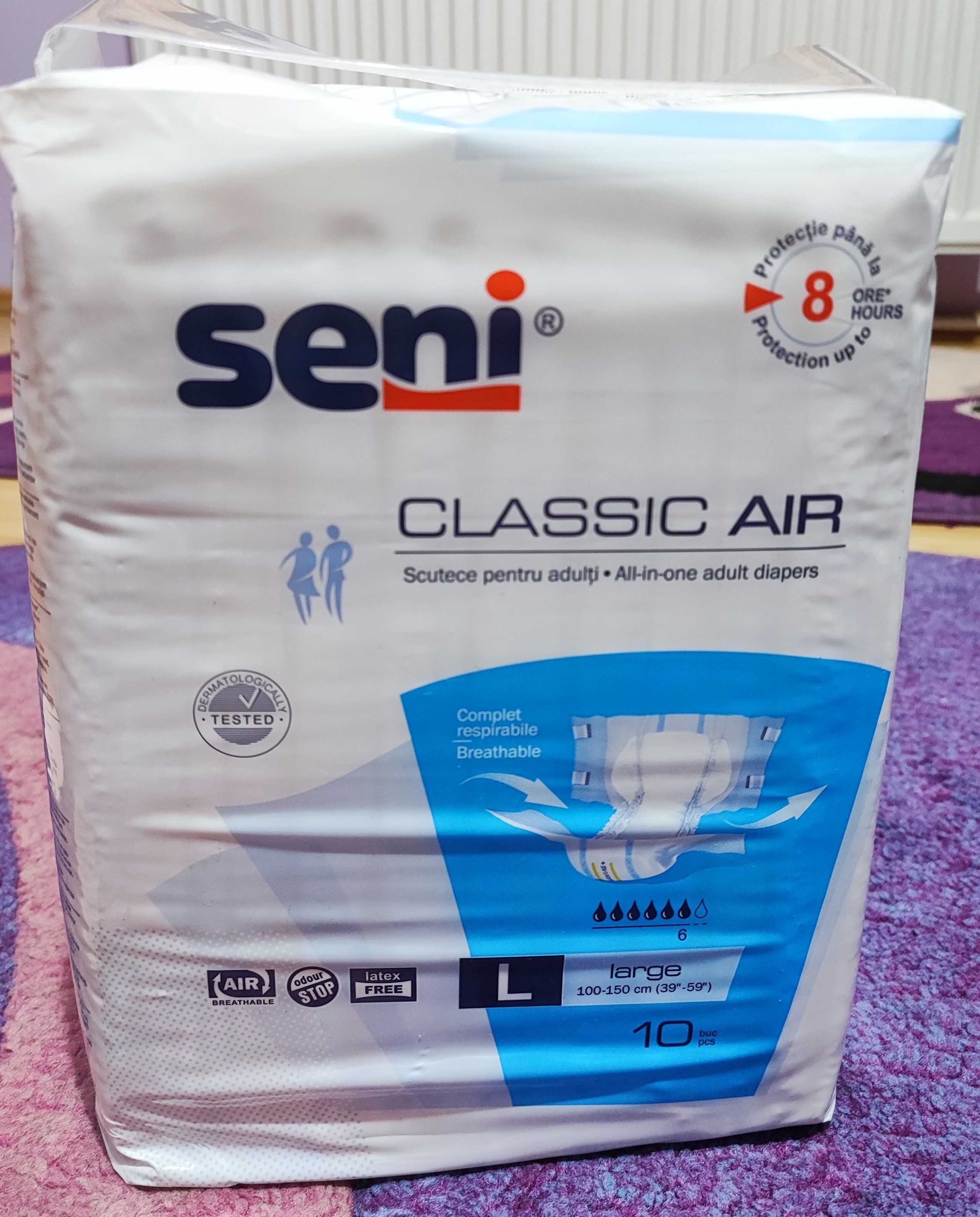Scutece adulti Seni Classic Air, Large, 3 x 10 bucati