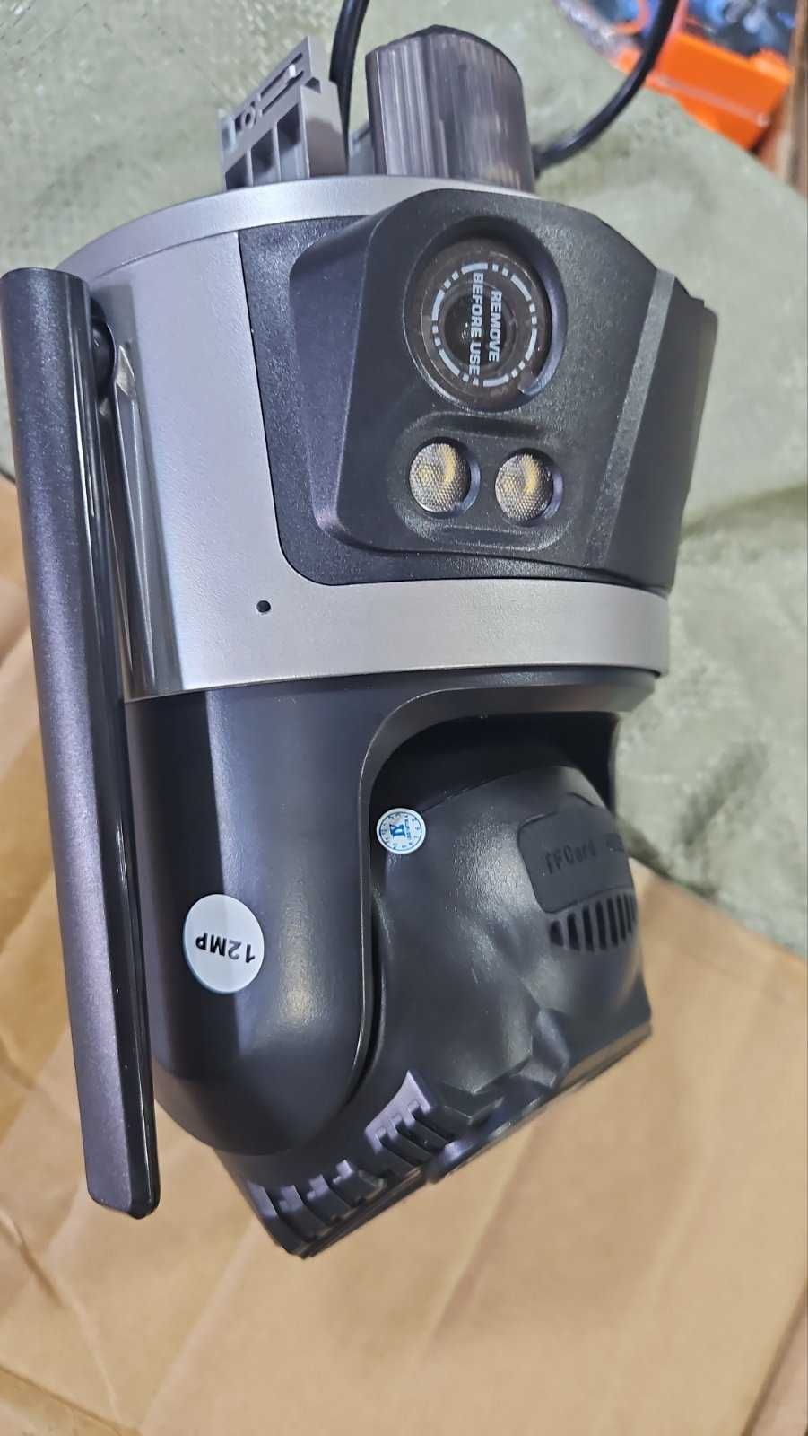 + 64 GB карта P-17 ICSee 12MP IP камера WiFi 4 лещи 4 екрана 8X ZOOM