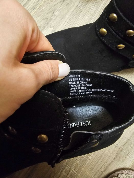 Дамски ниски черни боти велур 36 номер