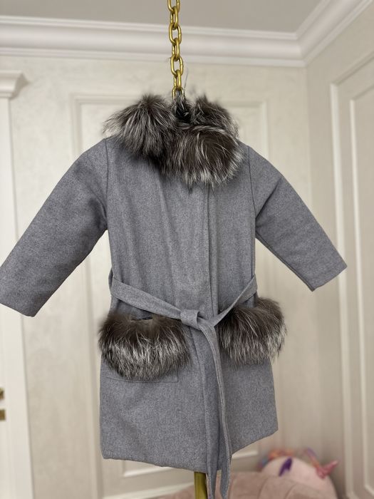 Haina din blana naturala si paltonas fetite 3-4 ani