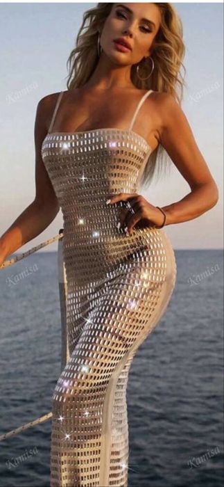 Официална дълга рокля, цвят сиво, раьмер S