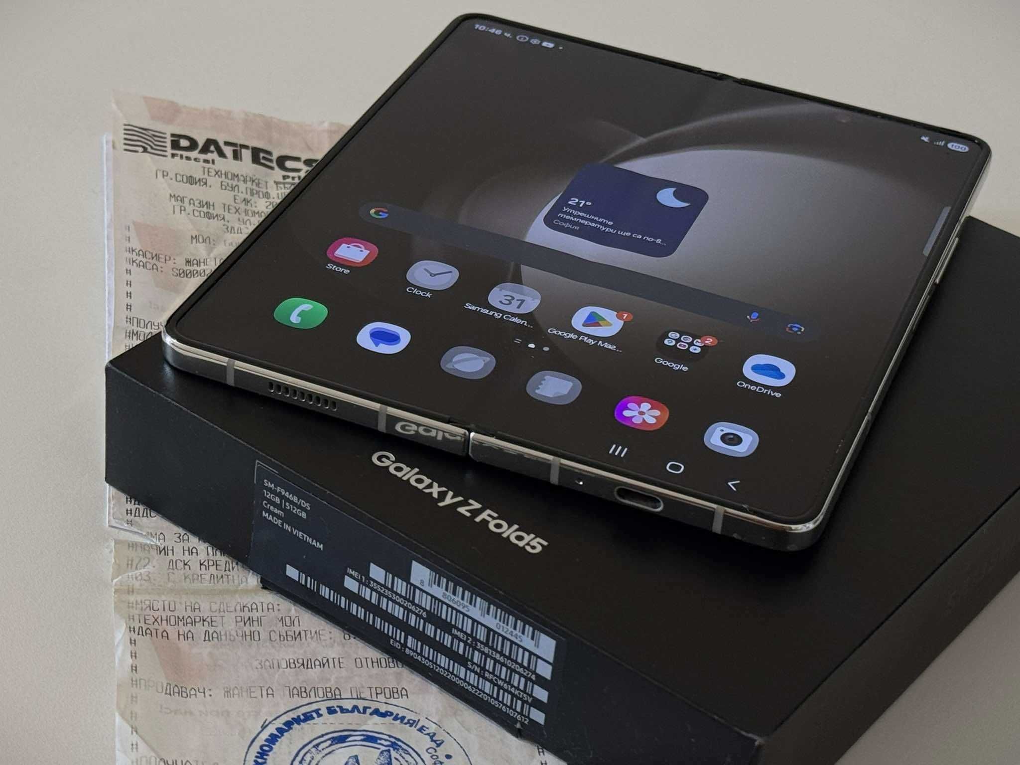 Бартер!Гаранция! Samsung Galaxy Fold 5 512GB Cream (Бял)