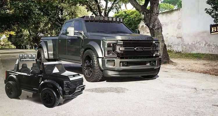Masinuta electrica pentru copii Ford Super Duty F450, 4x4, 180W #Negru