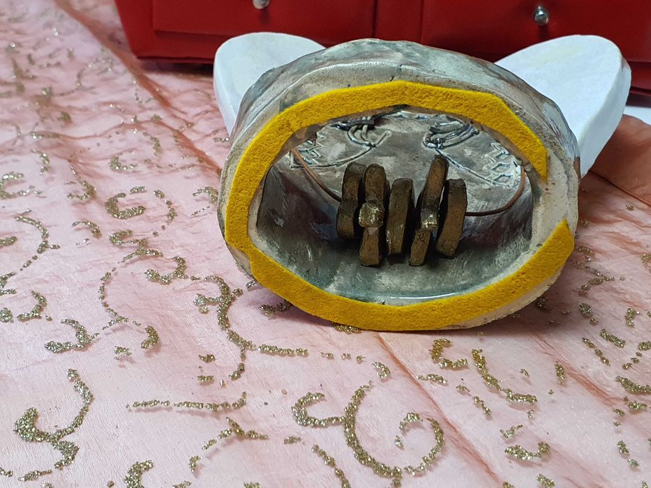 Decoratiune de Craciun din ceramica ingeras