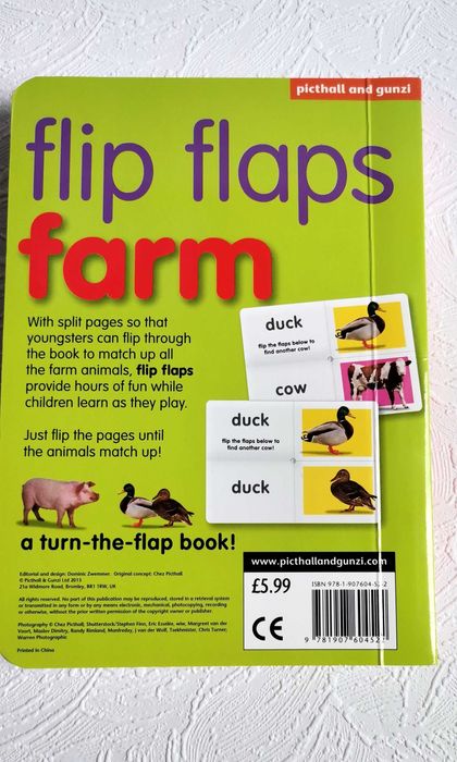 Carte copii ferma Board book Flip Flaps Farm Chez Picthall engleza