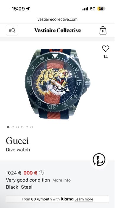 Gucci Dive Tiger 45MM ceas