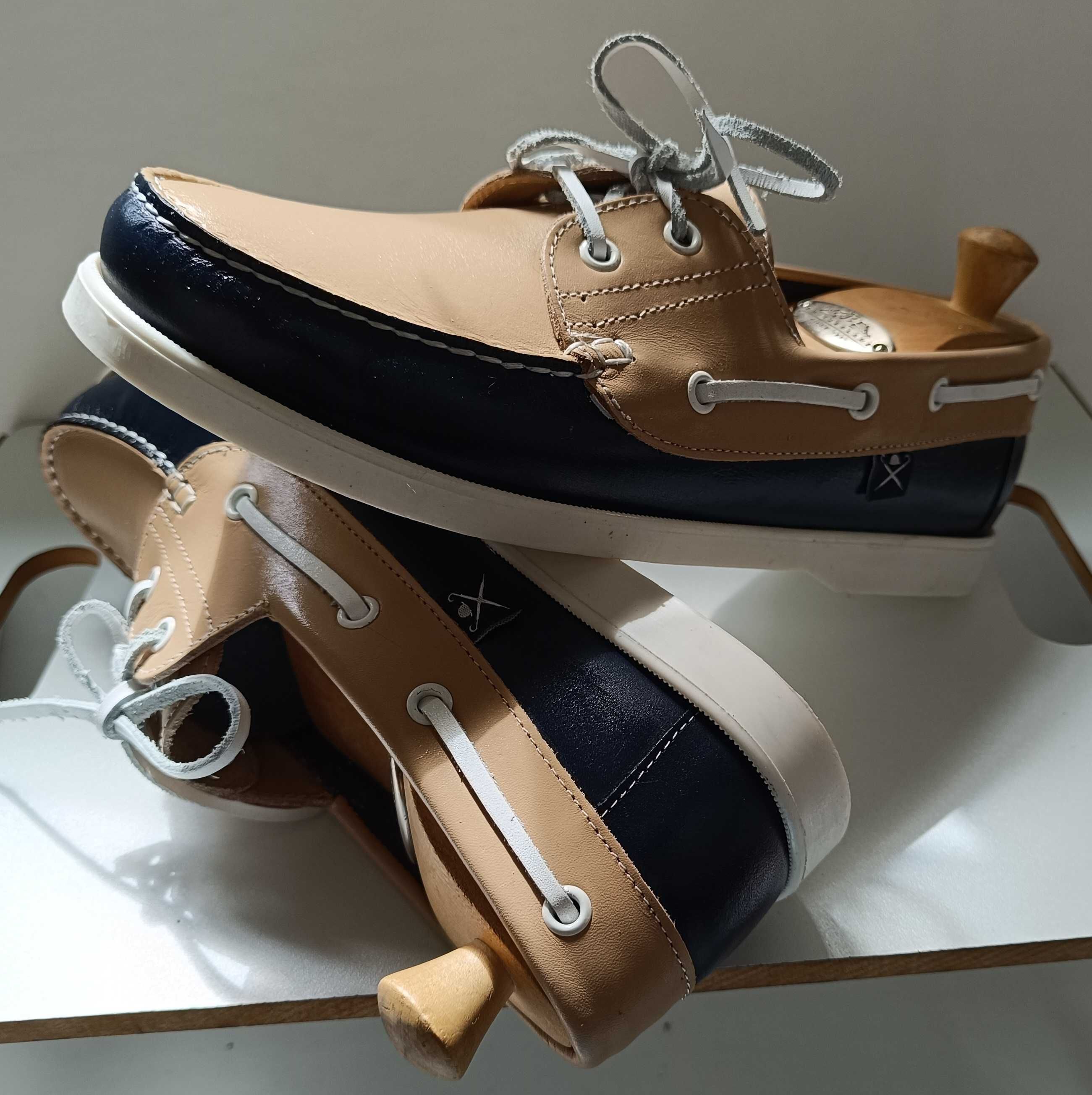 Pantofi boat 39 39.5 casual mocasini de lux Hackett London NOI piele