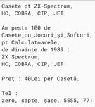Vând Calculator "HC_2000", și Casete pt ZX-Spectrum, HC, COBRA, CIP.