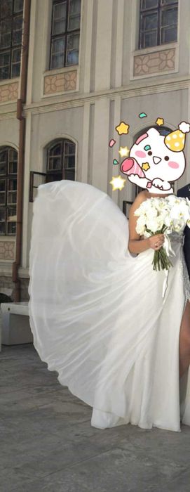 Дизайнерска копринена булчинска/бална рокля по поръчка