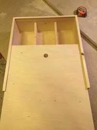 Декоративна дървена кутия за три бутилки вино с плъзгащ капак
