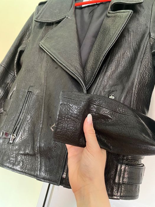 Geaca biker piele naturală