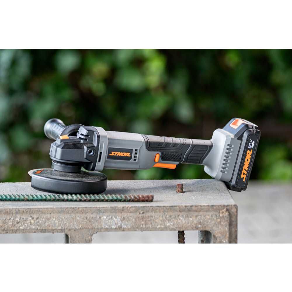 Ъглошлайф Акумулаторен  STHOR, 20 V, Ф 125 мм, 1 x 2 Ah