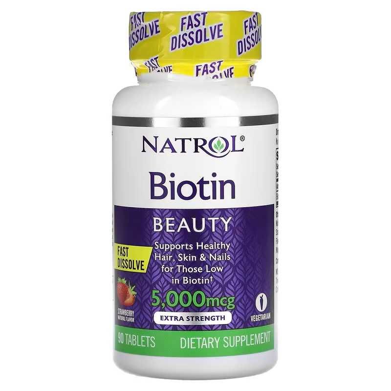 Natrol, Beauty, Biotin, биотин, 5000 мкг, 10000 мкг, 60 таблеток