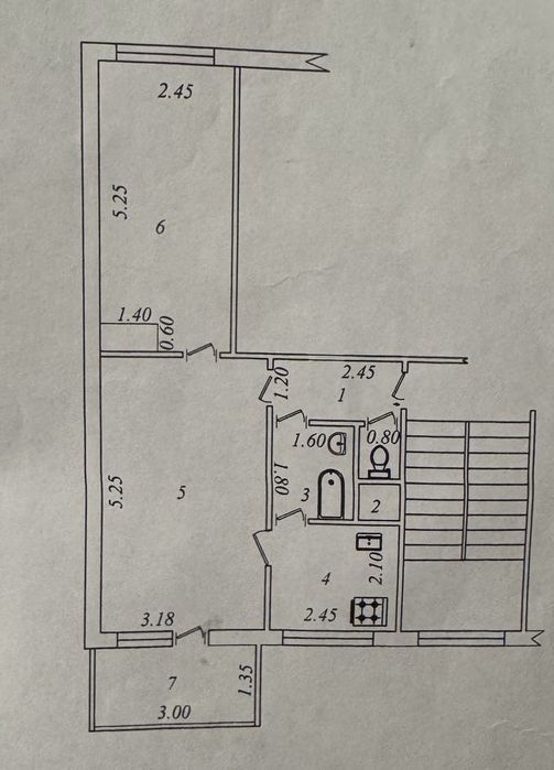 Ялангач Продается квартира 2/5/5 балкон 1.5х3